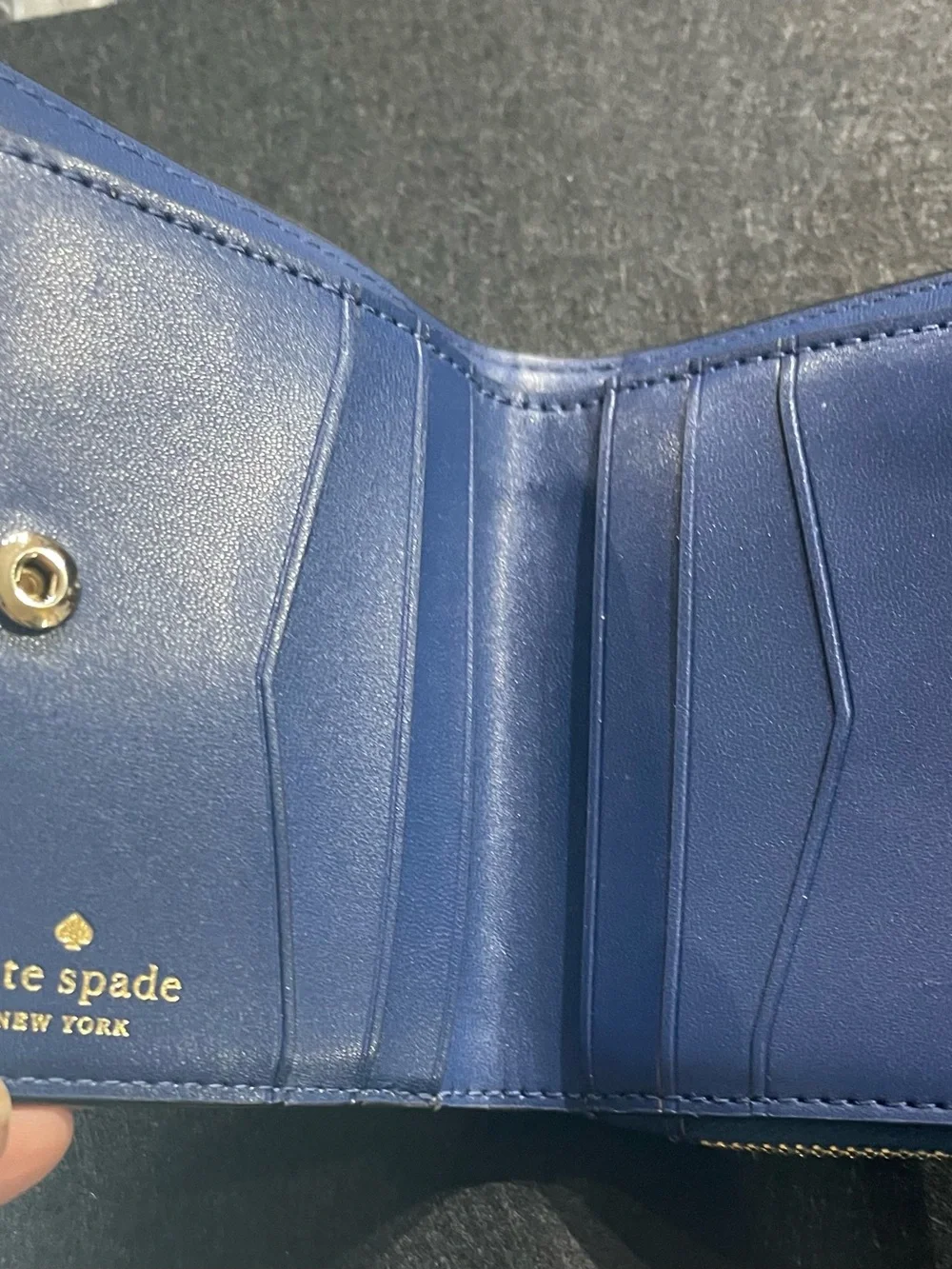 kate spade Striped Zip Wallet in Green, White, Yellow & Blue